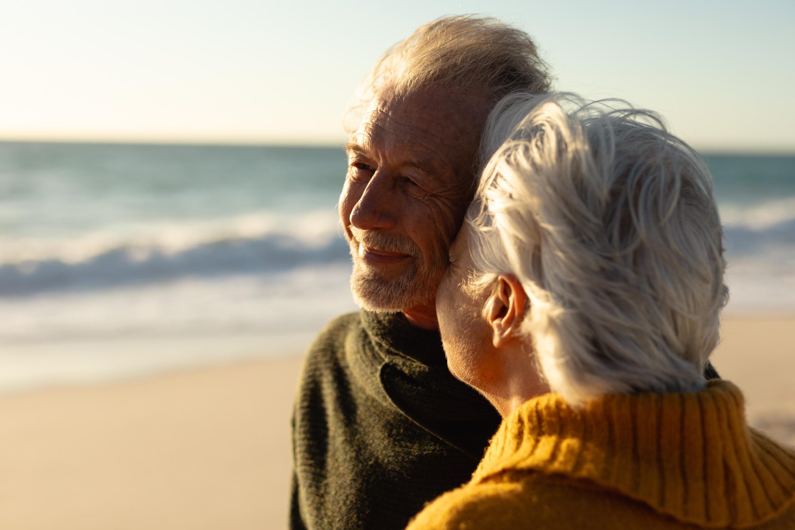old couple on beach